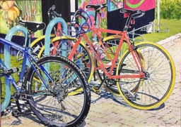 John Bowen - Bikes At The Show - 20x 28 - Watercolor