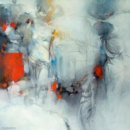 Kasia Bruniany - The Three Graces Of The Modern Day -  48 x 48 - Oil With Mixed Media