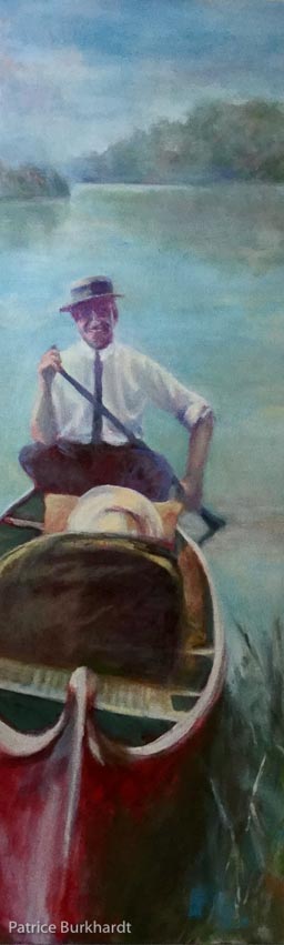 Patrice Burkhardt - Swfit As the Wild Goose Flies - 36 x 12 - Oil