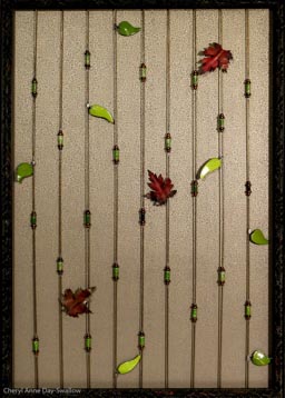 Cheryl Anne Day-Swallow - The Dance  of The Cascading Leaves  -  36 x 28 x 2 - Mixed Media, Torch Fired Enamel, Copper