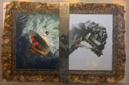 Ronald Gibbons - Ship And Train  (Disneyfication) - 24 x 36 - Acrylic, Plexi