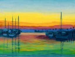 Eric Griffith - Sunset Pier  - 20 x 24- Acrylic