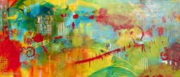 Vicky Lennon -  Cooler By The Lake - 21 x 42 - Acrylic