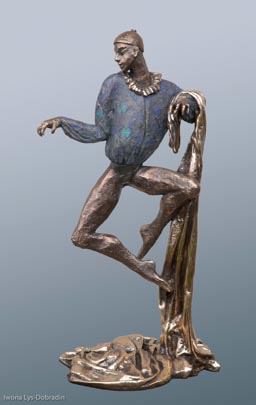 Iwona Lys-Dobradin  - Harlequin - 20 x 10 x 6.5 - Patinated Bronze