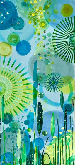 Bettina Sego - Eden - 56 x 26 - Mixed Media Collage on Board with Epoxy