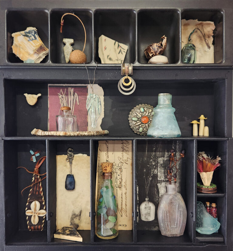 Kathy O'Meara Murmurs of Memory mixed media 16hx15w 2025