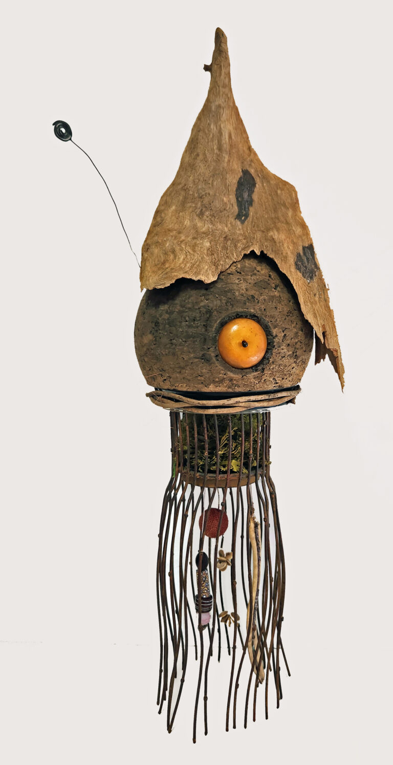 Kathy O'Meara Nature's Sentinel mixed media 22hx7wx7d 2025