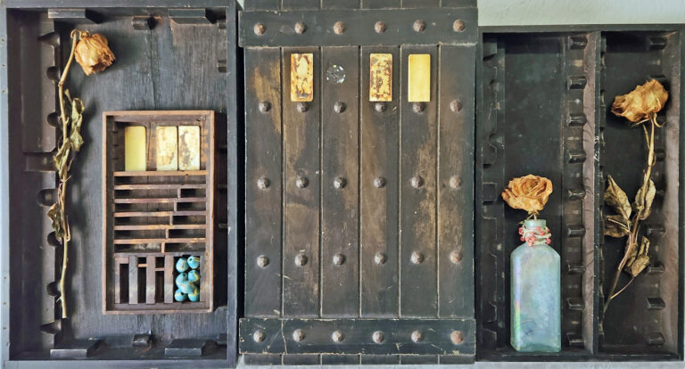 Kathy O'Meara Remnants of Memory mixed media 15hx28w 2026