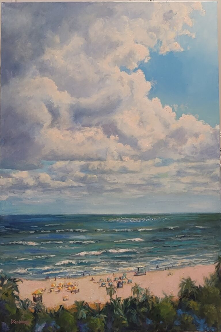 Darryl Goldman Sunday Beach oil painting
